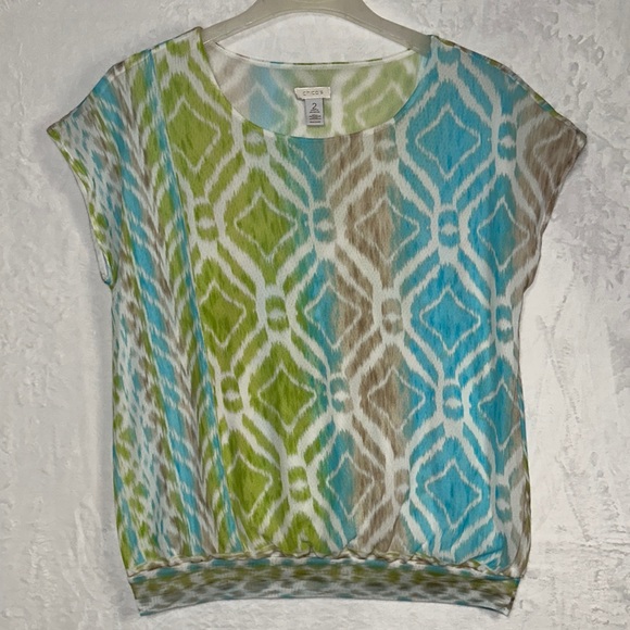 Chico's Tops - Chico’s 100% Nylon Women’s Multi Color Top Size 2